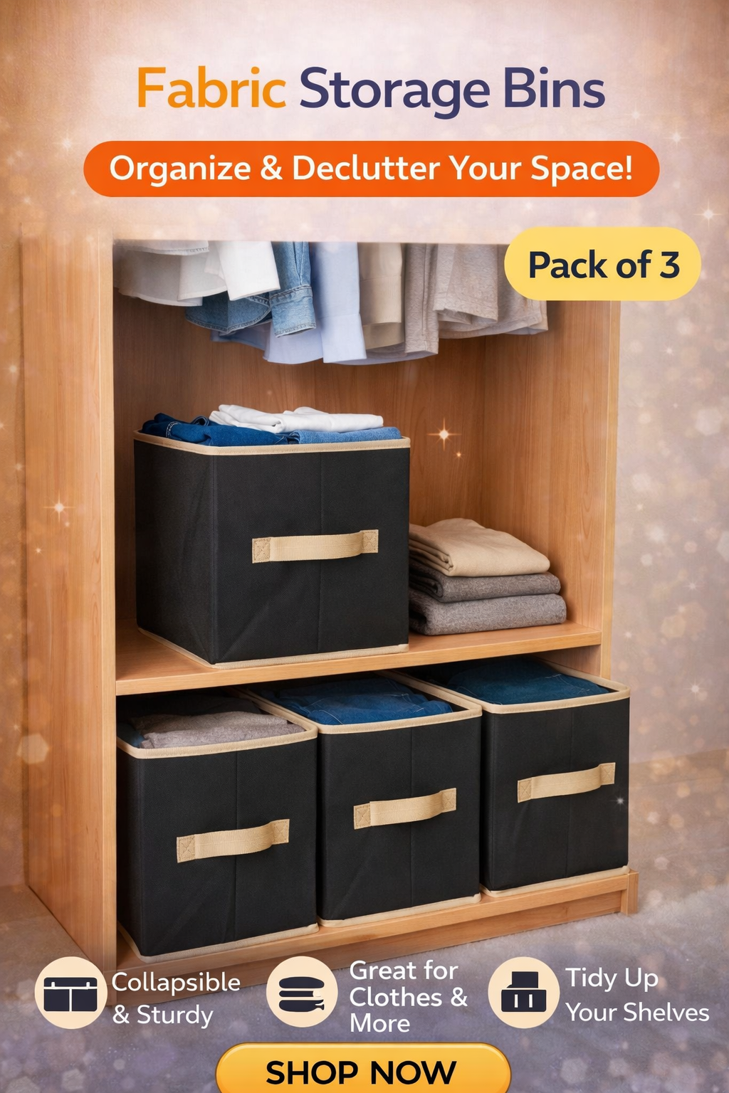 Closet Organiser Pack of 3